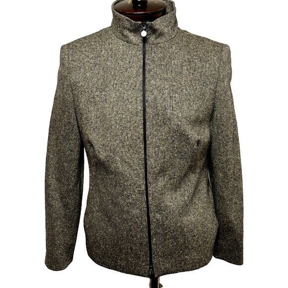 Akris Punto Women's Blazer Wool Silk Blend Light Jacket Front Full Zip‎ Sweater - Picture 5 of 15